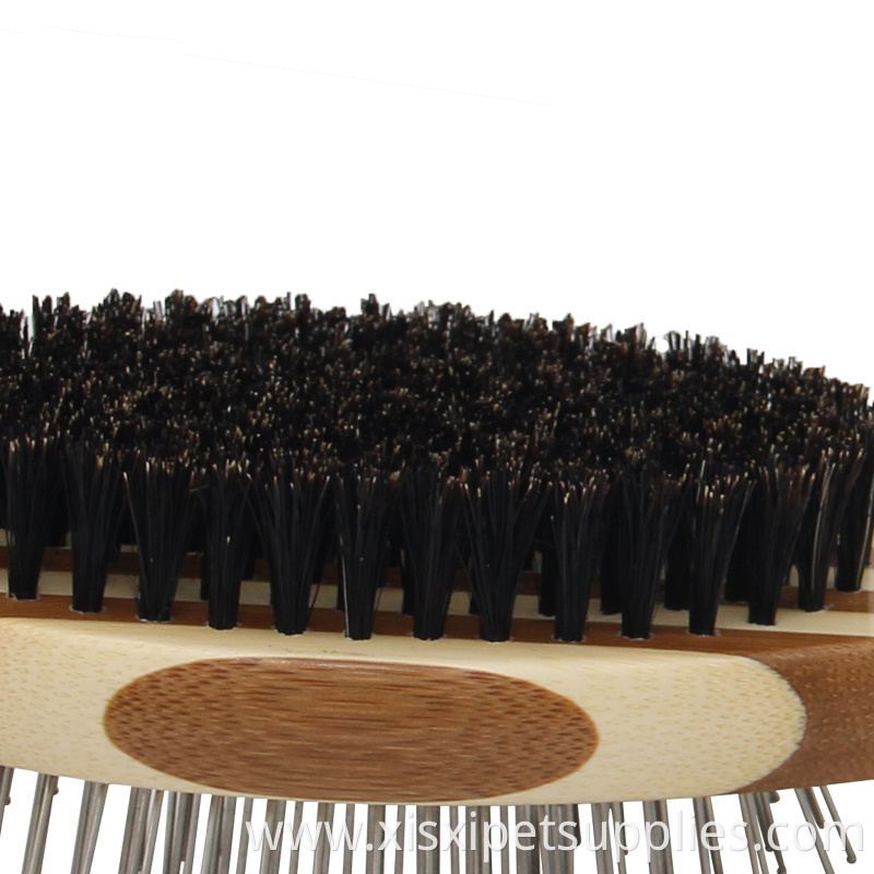 Factory Wholesale LOW MOQ Bamboo Wood Double Sided Pet Cat Dog Grooming Massage Hair Comb
